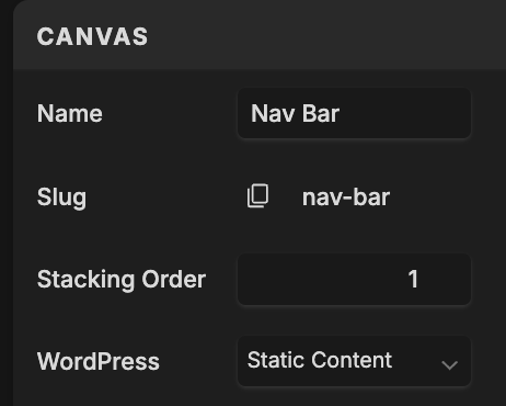 Stacking Order Settings